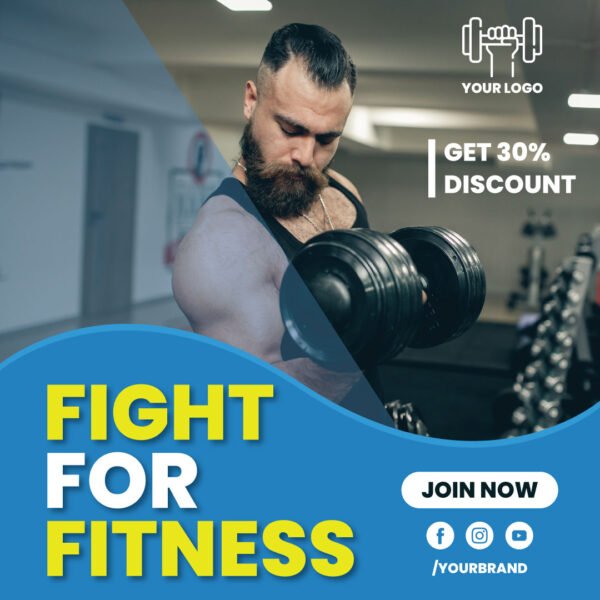 5 Premium Gym and Fitness Instagram Post Templates – Boost Your Brand Instantly! - Image 2